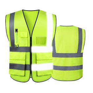 Multi Pocket High Visibility Reflective Strip Security Jacket Engineer Work